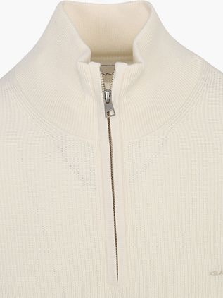 Gant Halfzip Trui Wolmix Ecru