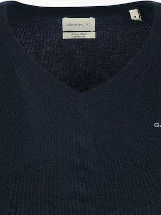 Gant Pullover V-Ausschnitt Wool Blend Navy Melange