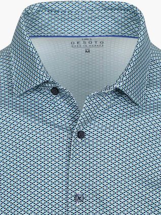 DESOTO Hemd Druck Blumen Blau Grün