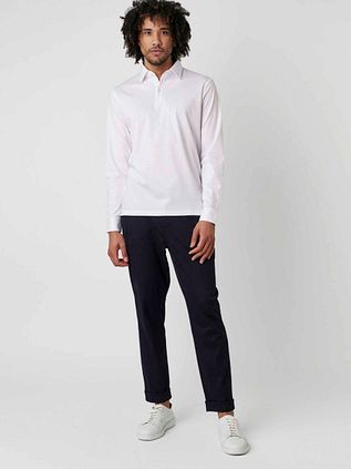 Desoto Longsleeve Poloshirt Essential Wit