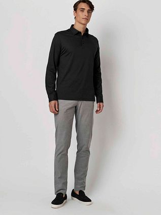 Desoto Longsleeve Poloshirt Essential Black