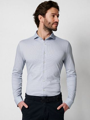 Desoto Essential Overhemd Hai Piqué Dots Blauw