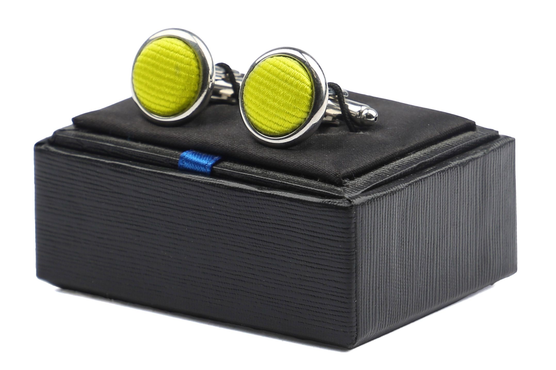 Silk Cufflinks Lime Green F04 Product