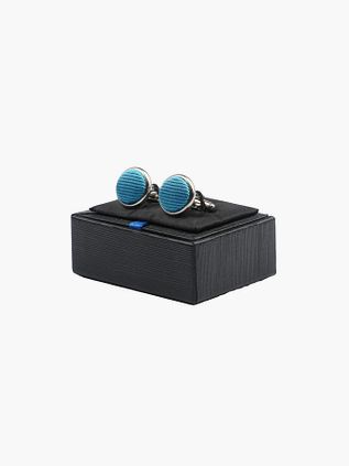 Manschettenknöpfe Seide Himmelblau F19