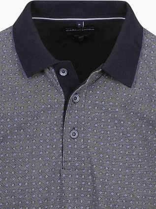 CASAMODA Polo Shirt Print Grey Blue