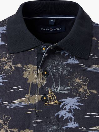 CASAMODA Polo Shirt Print Navy