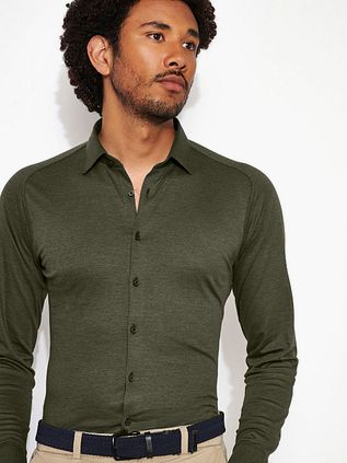 Desoto Shirt Non Iron Modern Kent Dark Green
