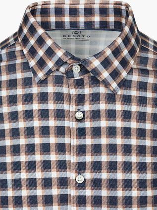Desoto Shirt Checks Brown Navy