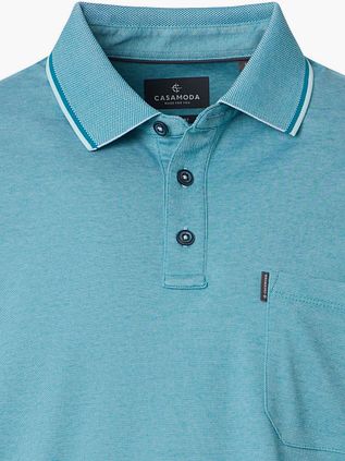 CASAMODA Polo Shirt Stretch Turquoise