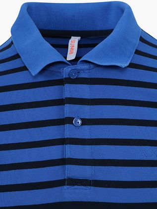 Sun68 Polo Shirt Stripes Royal Blue