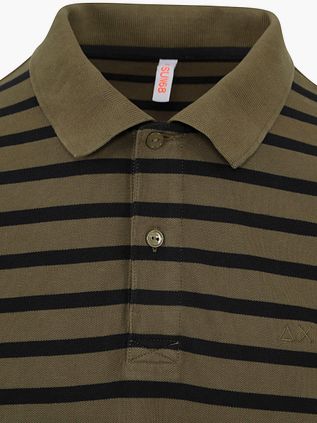 Sun68 Polo Shirt Stripes Green