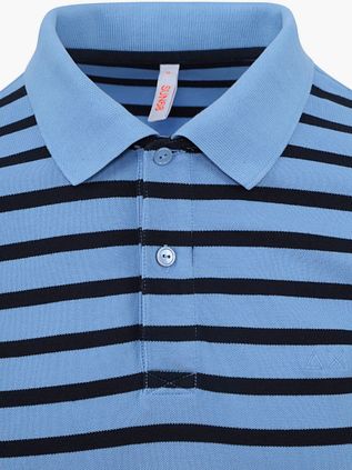 Sun68 Polo Shirt Stripes Light Blue