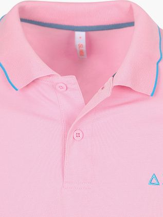 Sun68 Polo Shirt Small Stripe Collar Light Pink