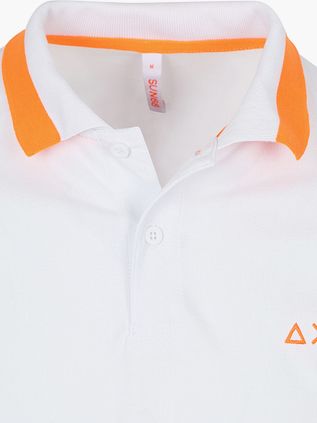 Sun68 Poloshirt Big Stripe Fluo Weiß