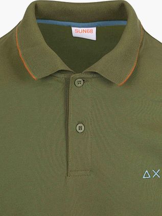 Sun68 Poloshirt Small Stripe Collar Olivgrün