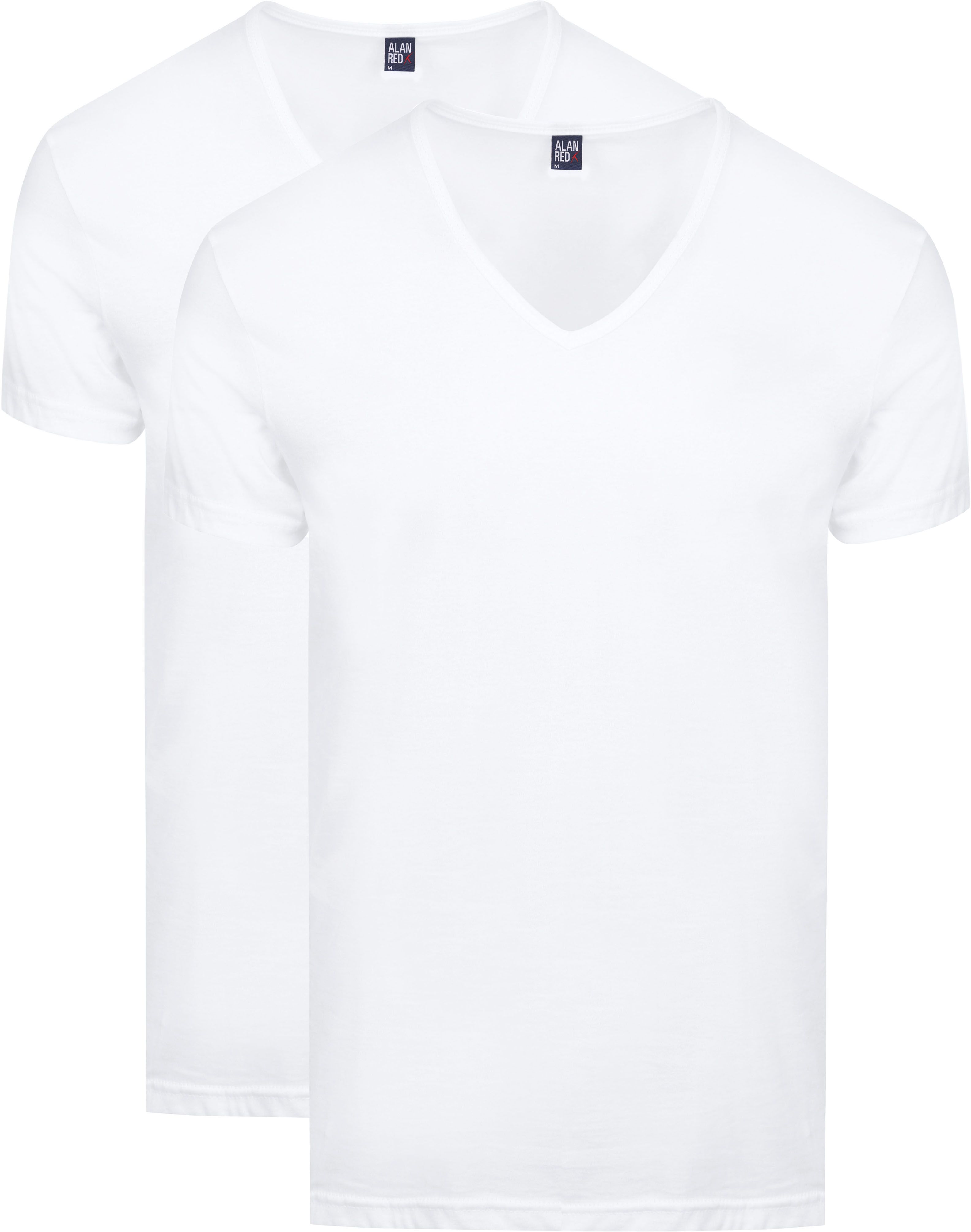 Dean T-Shirt de cuello de pico en blanco (pack de 2)