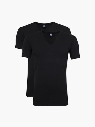 Alan Red T-Shirt NOV V-Neck Stretch Zwart 2-Pack