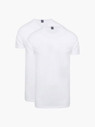Alan Red Vermont Extra Long T-shirts White 2-Pack