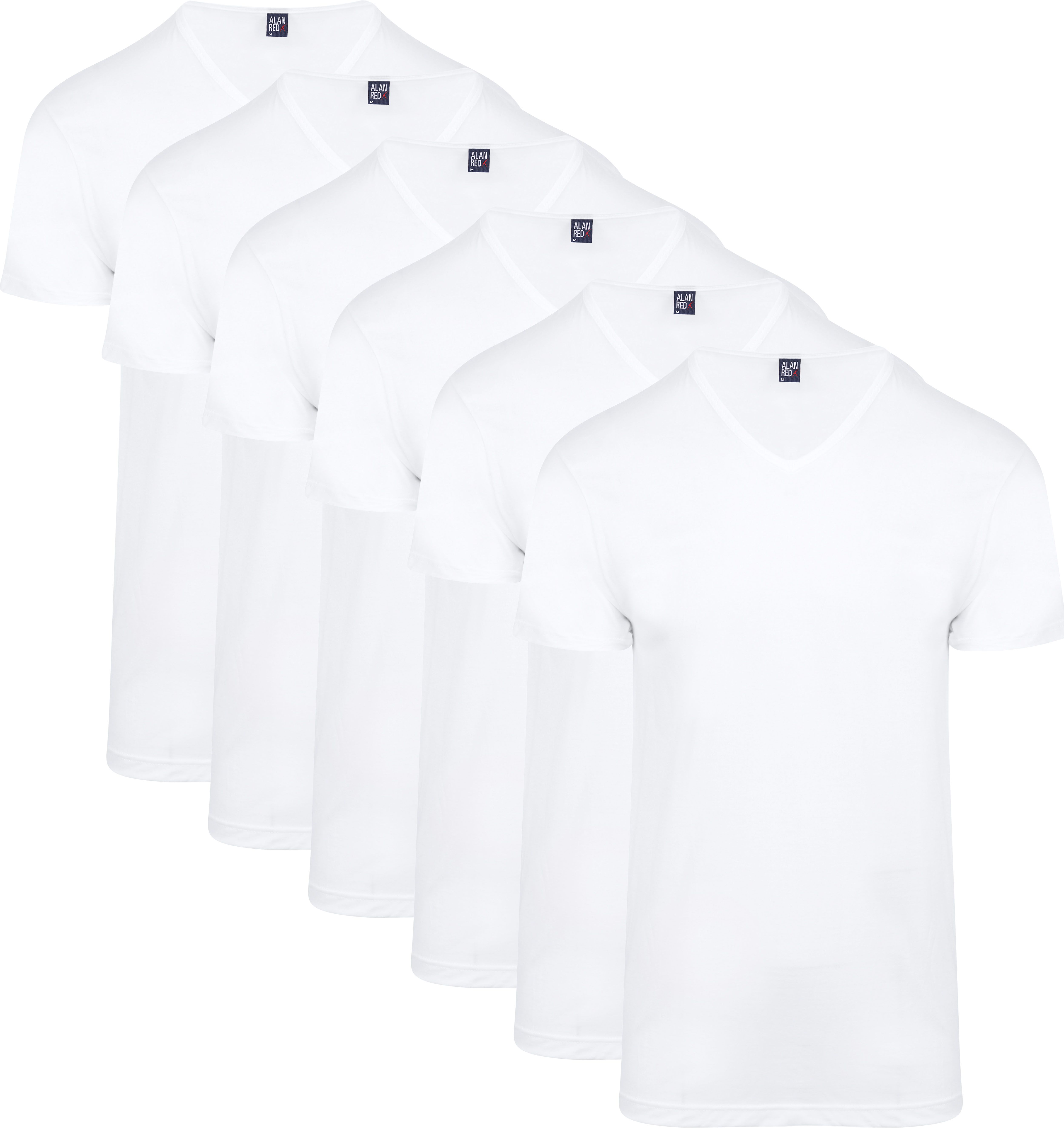 Vermont T-Shirt z dekoltem V białe 6-pack