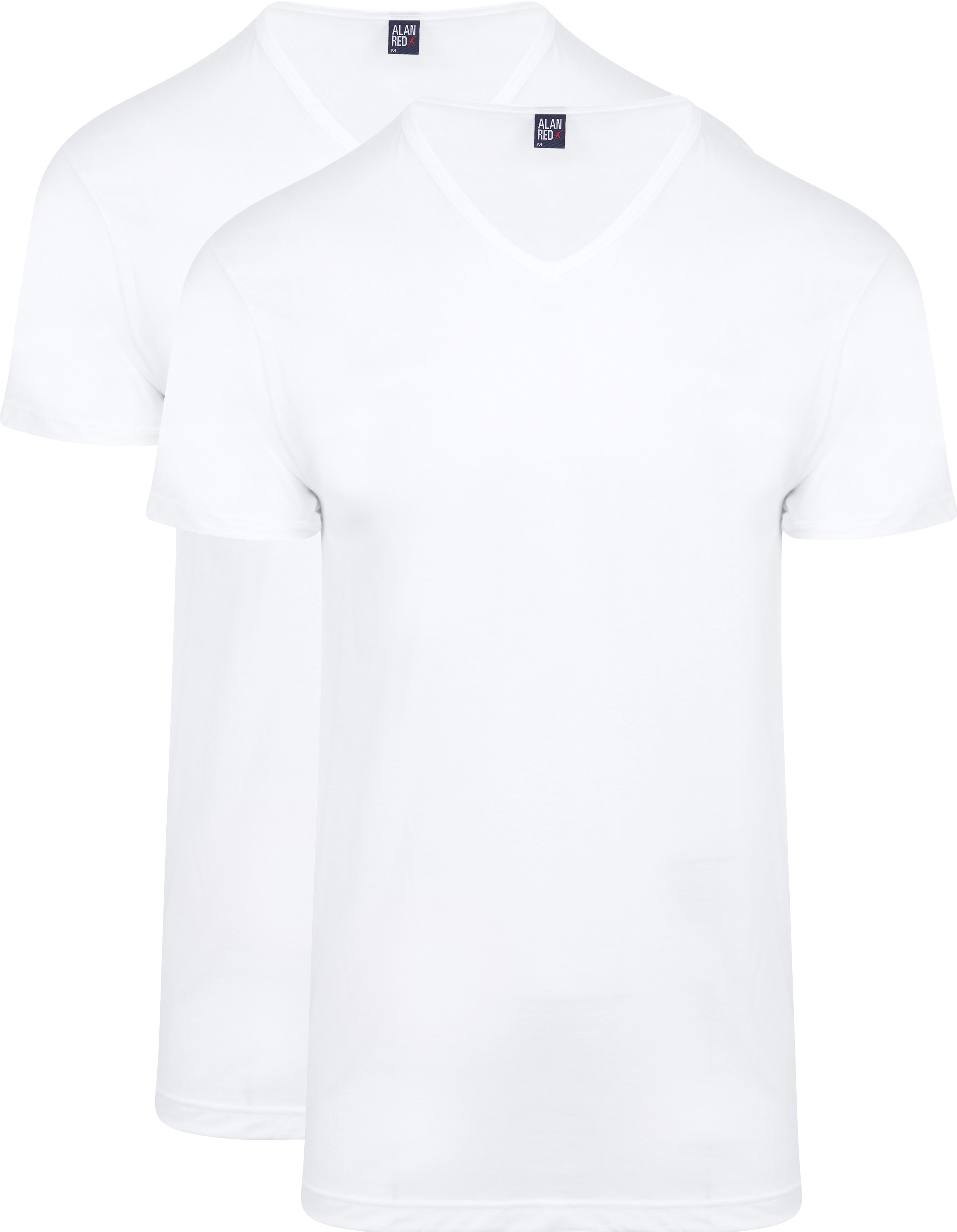 Vermont T-Shirt z dekoltem V biały (2-pak)