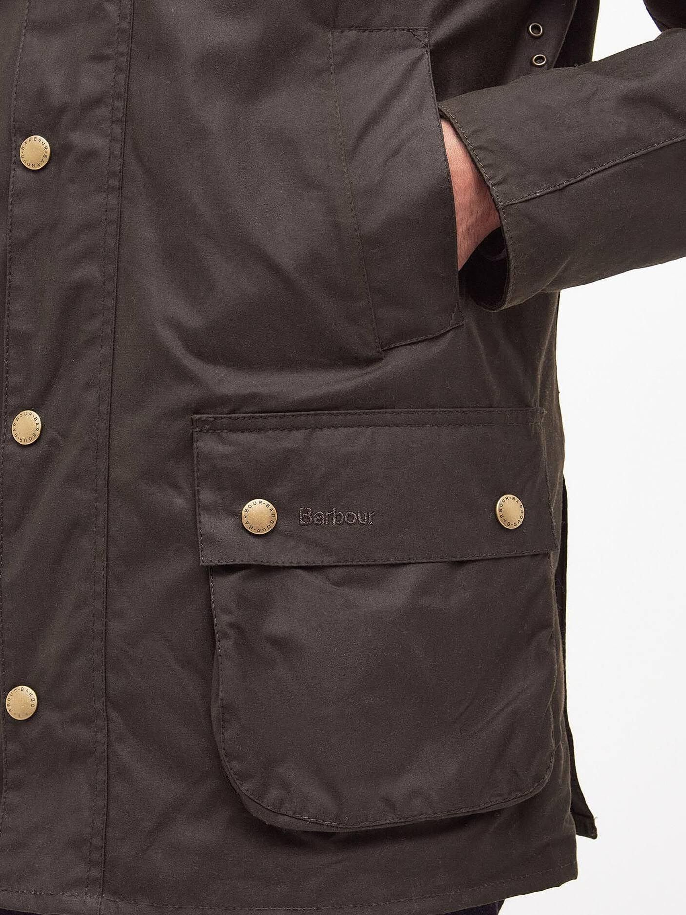 Barbour Ashby Wax Jas Olive Model / Detail