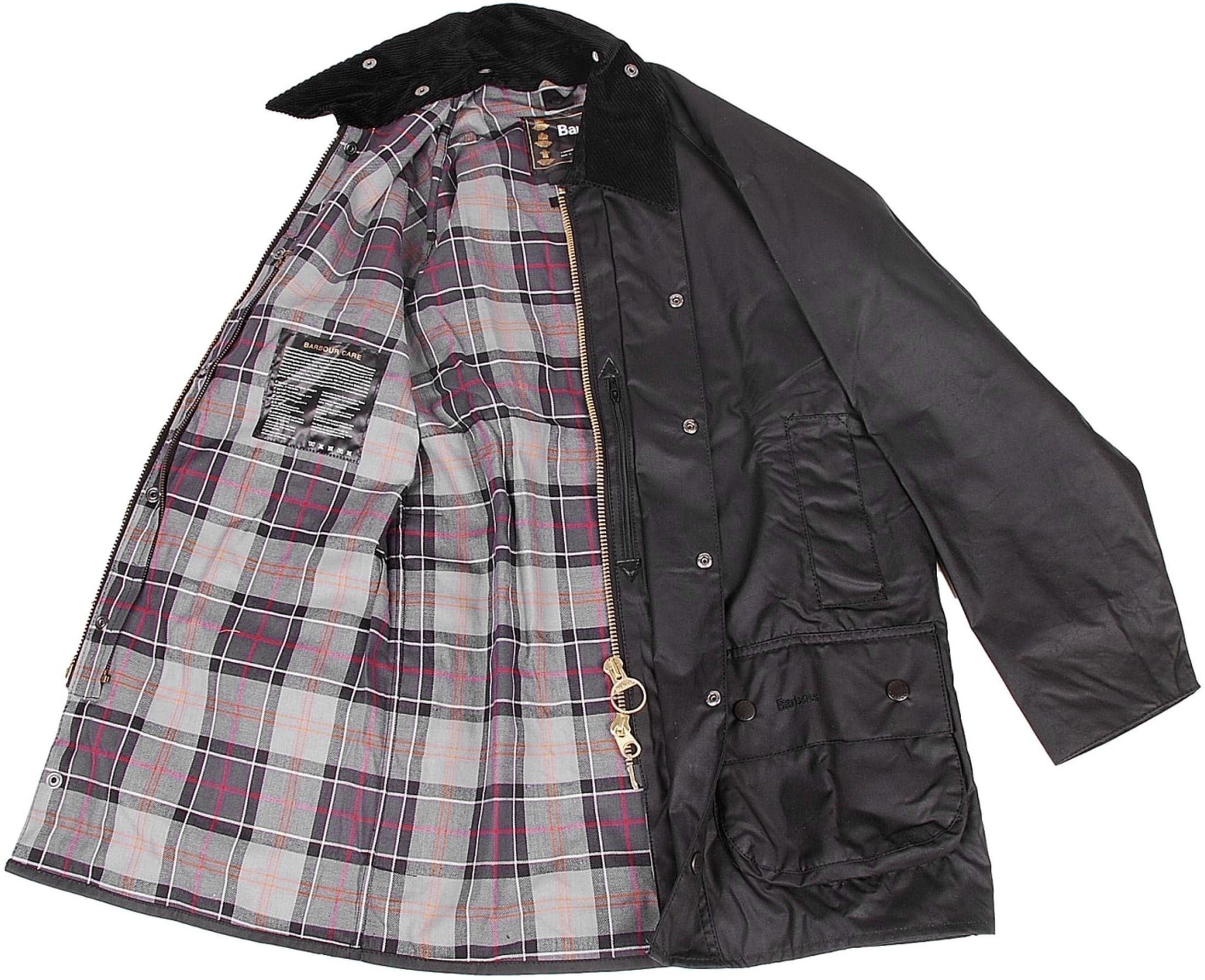 Barbour Manteau Ciré Beaufort Noir Model / Detail
