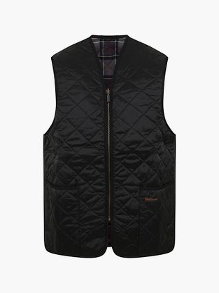 Barbour Waistcoat Quilted Zip-in Black