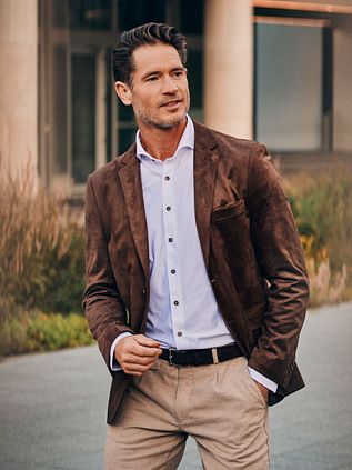 Suitable Blazer Pasetta Braun Slim-Fit