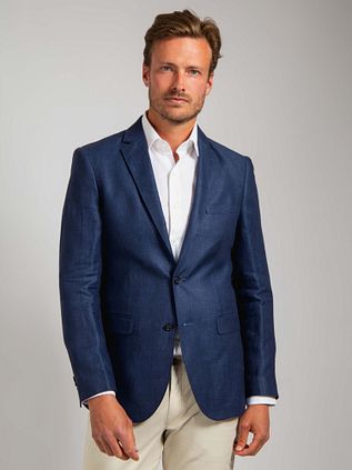 Suitable Blazer Linen Panama Navy
