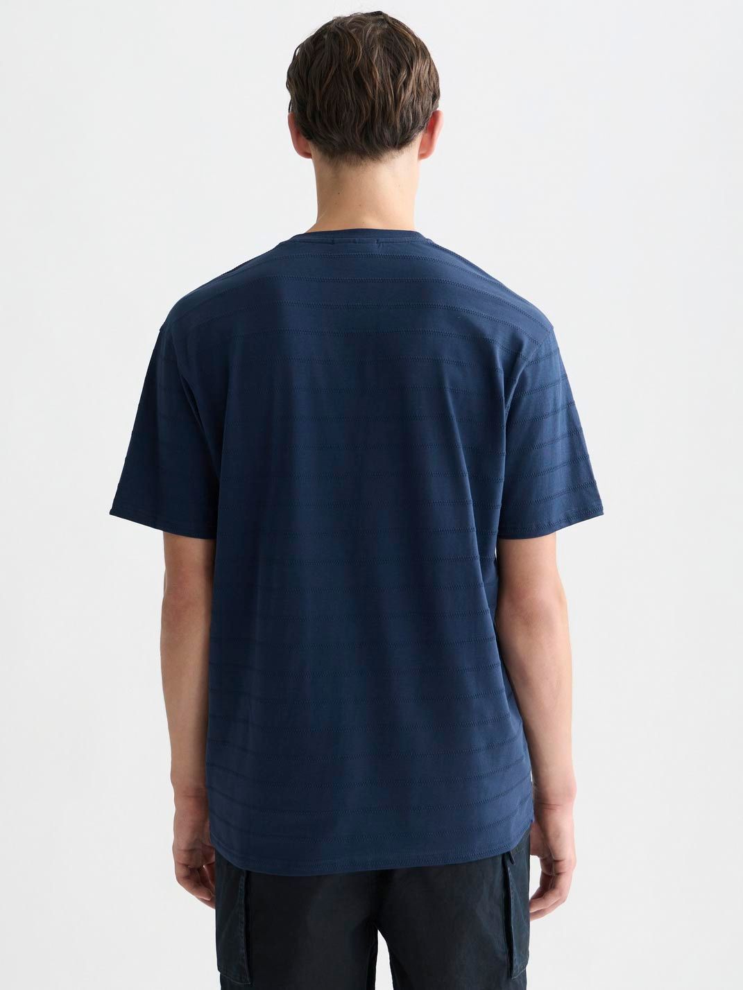 Scotch & Soda Structured T-shirt Navy Model / Achterkant