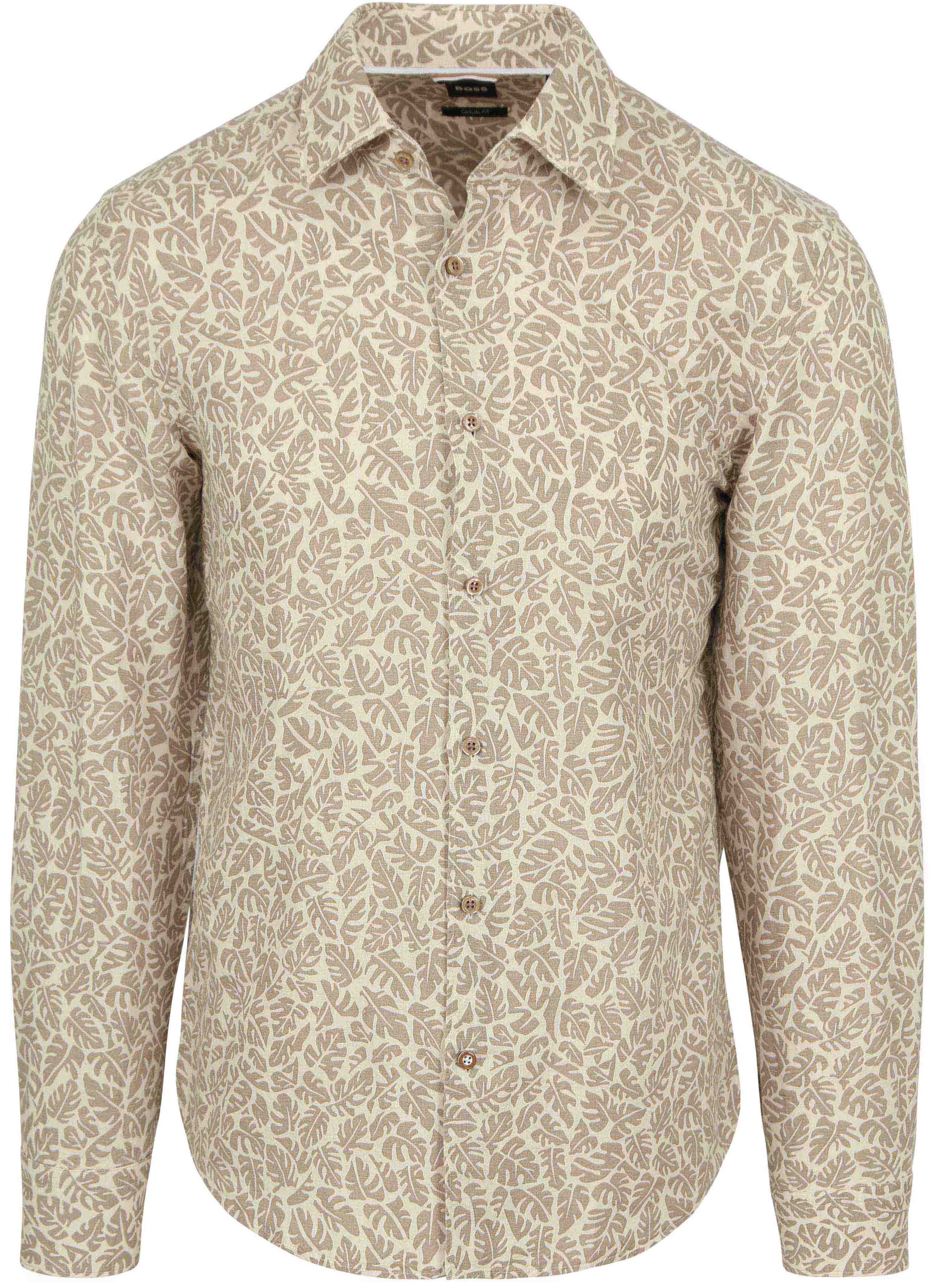 Overhemd Linnen Print Beige