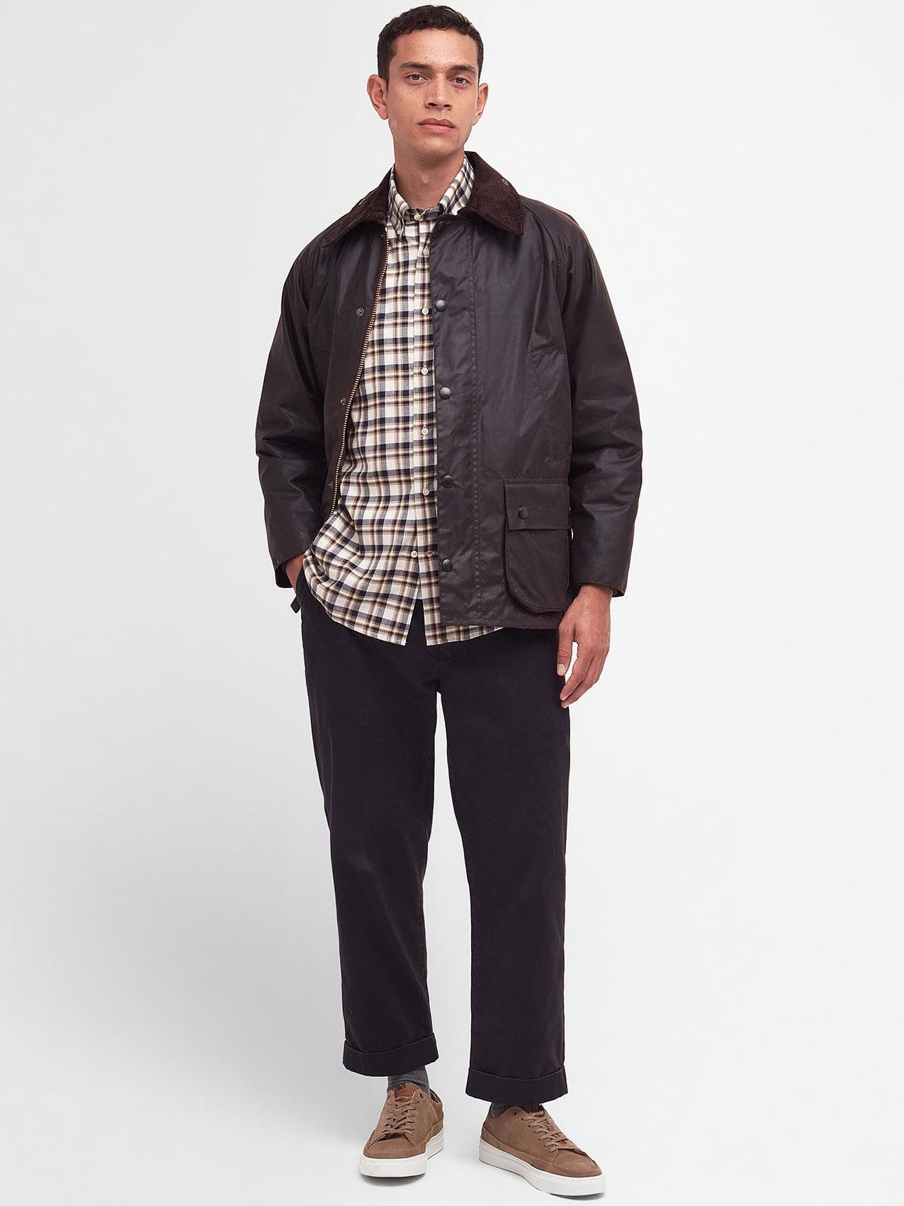 Barbour Bedale Wax Jacket Brown Model / Voorkant