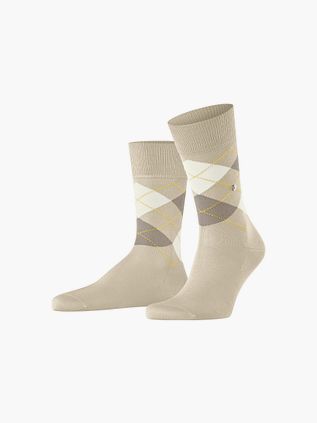 Burlington Manchester Socks Checkered Hellbeige 4840