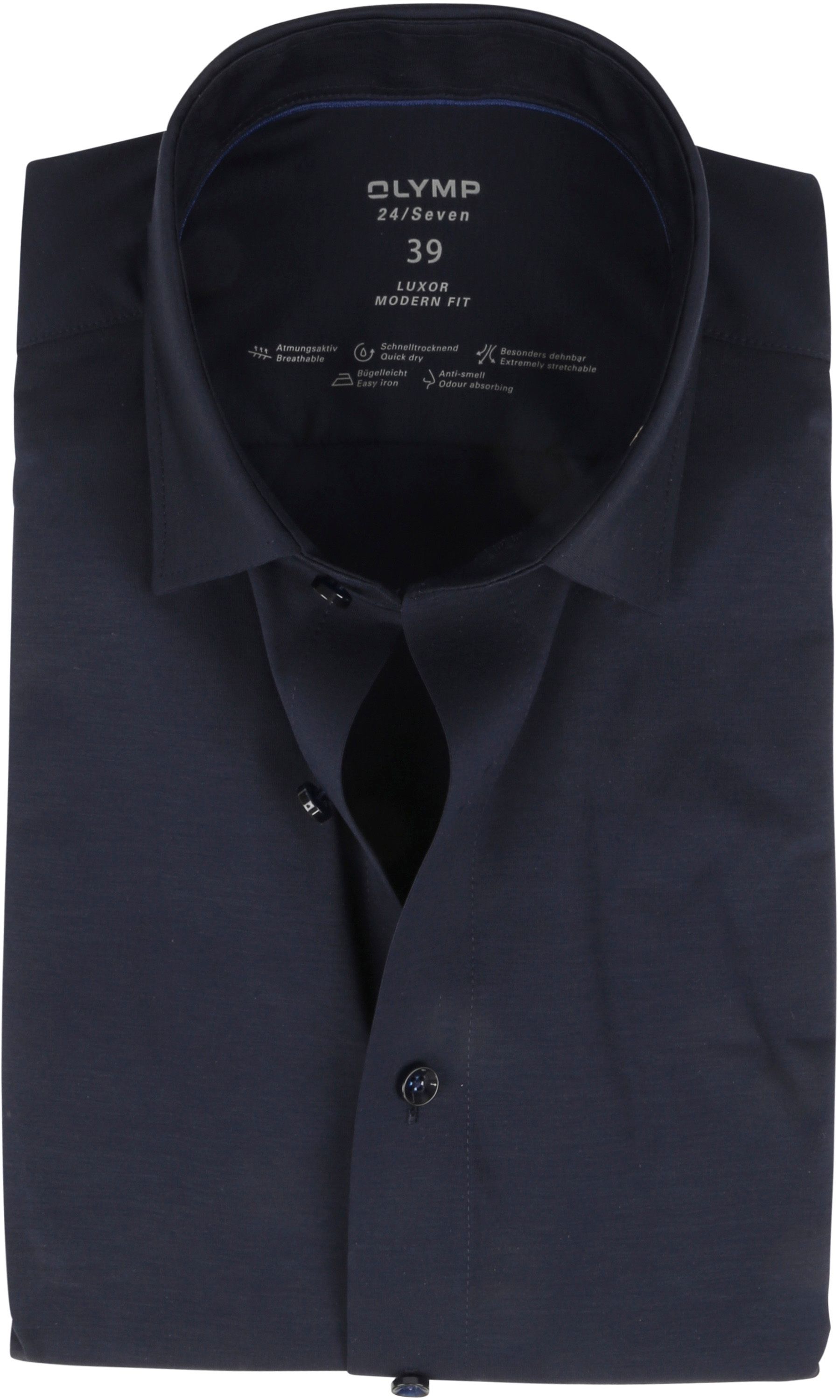 Camicia OLYMP Luxor Jersey Stretch 24/Seven Navy