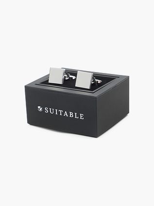 Cufflinks Square Shiny Silver