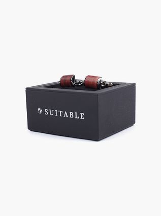 Cufflinks Raised Wood Silver