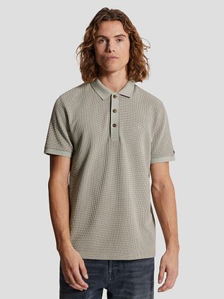 Cast Iron Knitted Polo Shirt Greige