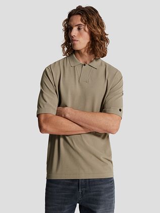 Cast Iron Knitted Riva Polo Shirt Taupe