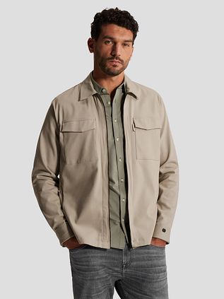 Cast Iron Tech Overshirt Zip Beige