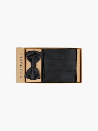 Suitable Set Kummerbund Flieg Einstecktuch Set Schwarz