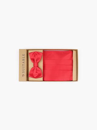 Suitable Cumberband Strik Pochet Set Rood