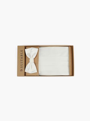 Suitable Cumberband Strik Pochet Set Off White