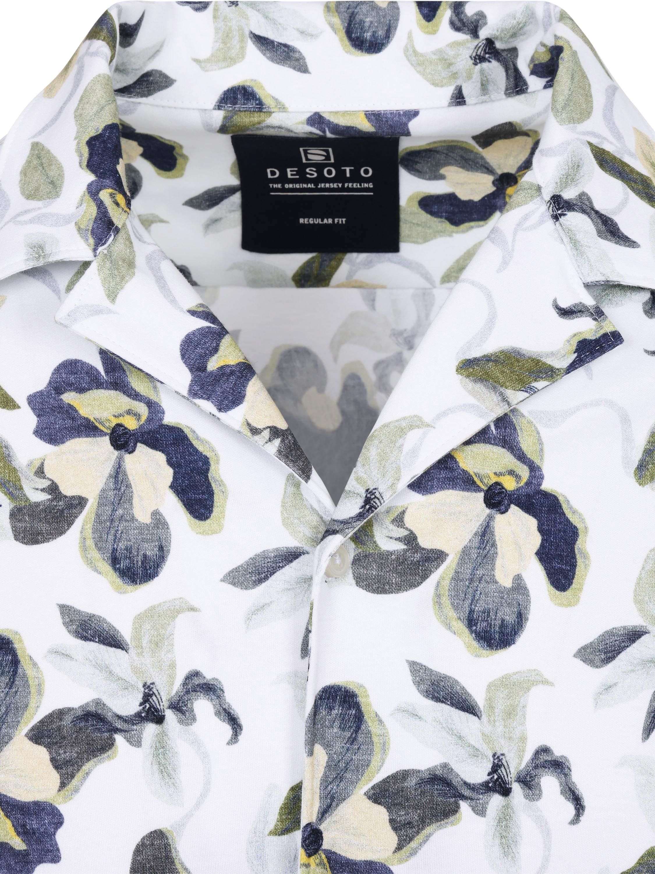 Desoto Chemise Manches Courtes Festival Blanche Vert Product / Detail