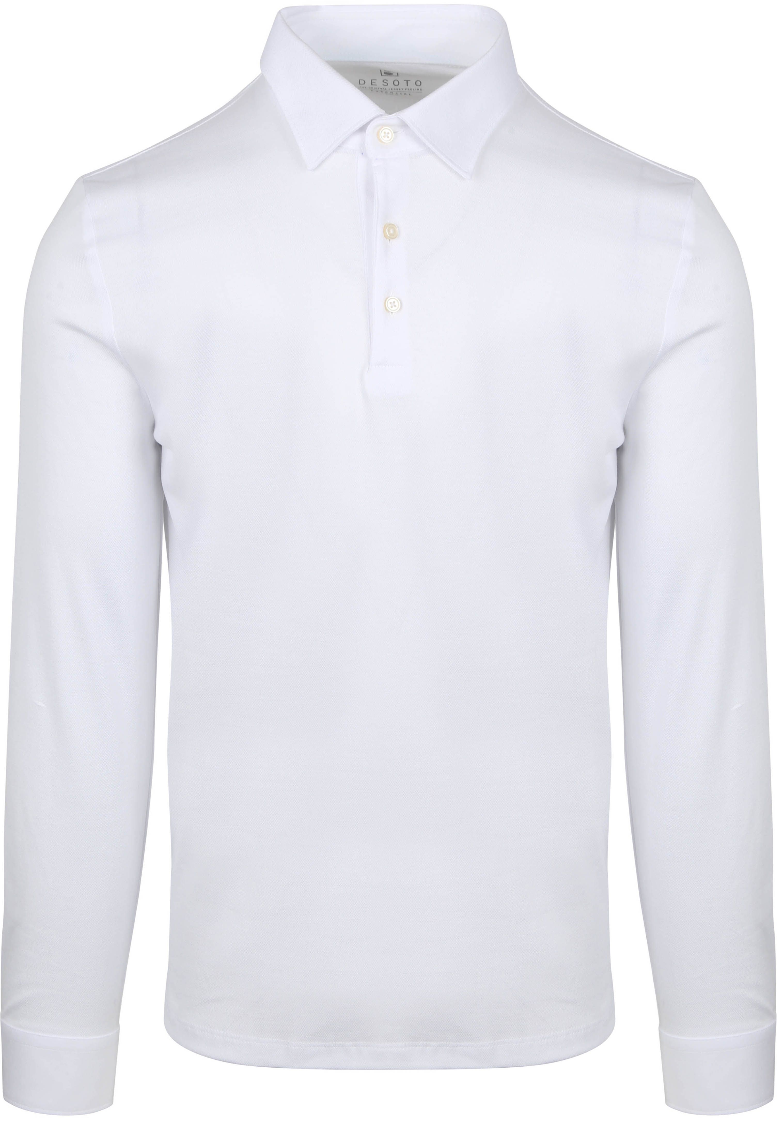 Poloshirt Longsleeve Essential Blanche