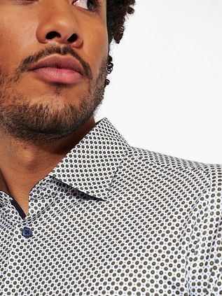 Desoto Shirt Kent Graphic Print Taupe