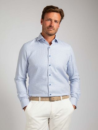 Suitable Shirt Check Print Blue