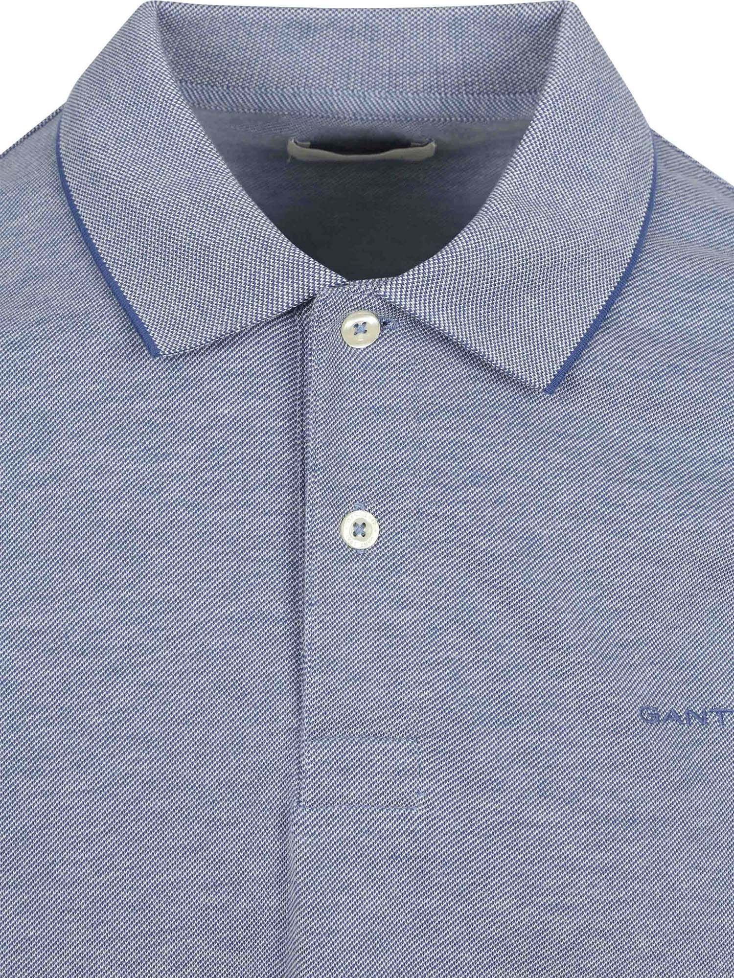 Gant 2Tone Piqué Poloshirt Blauw Product / Detail