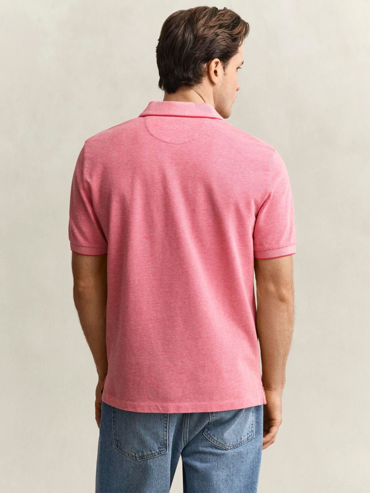 Gant Polo Piqué 2-Tone Rouge Model / Achterkant