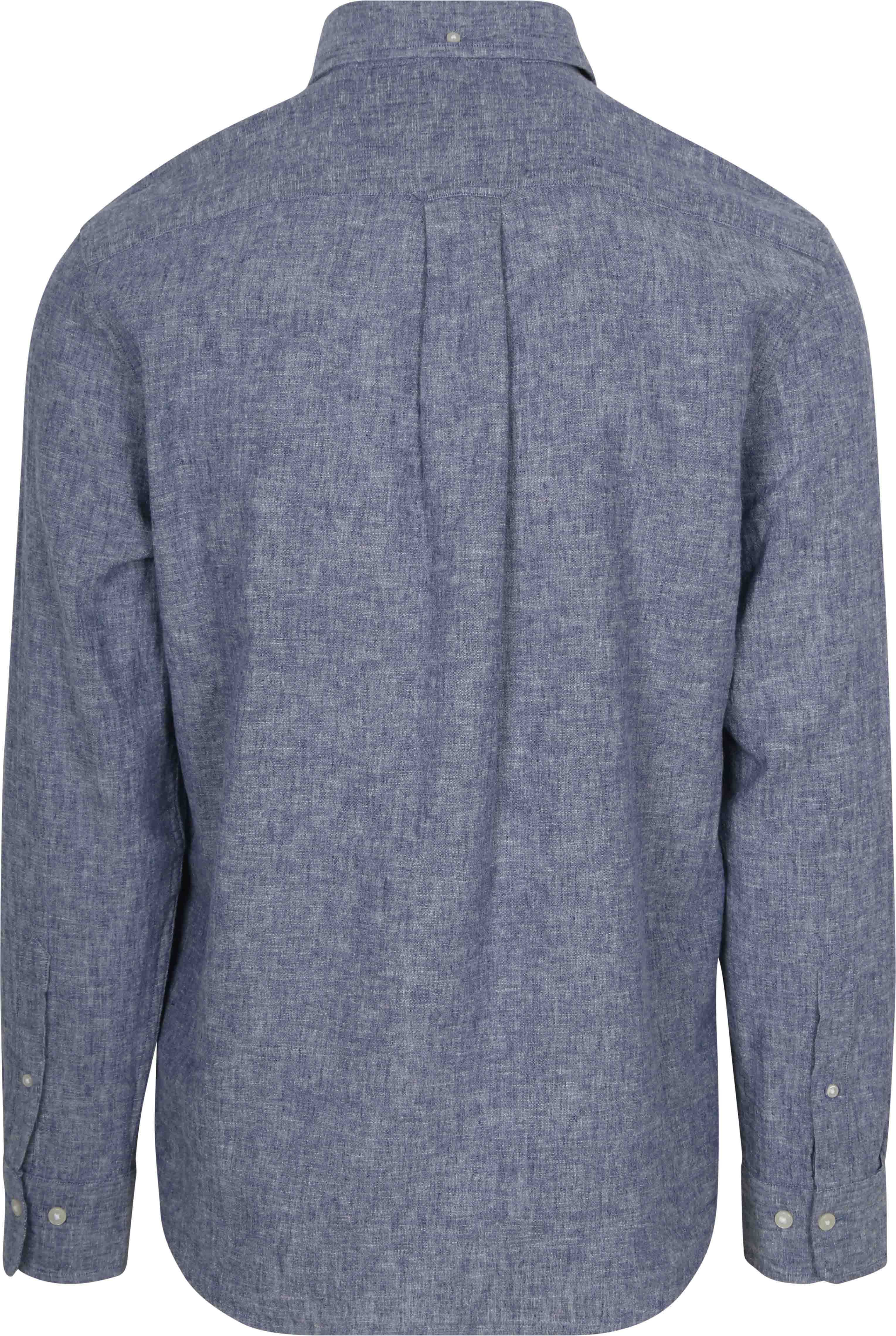 Gant Shirt Cotton Linen Blue  Product / Achterkant