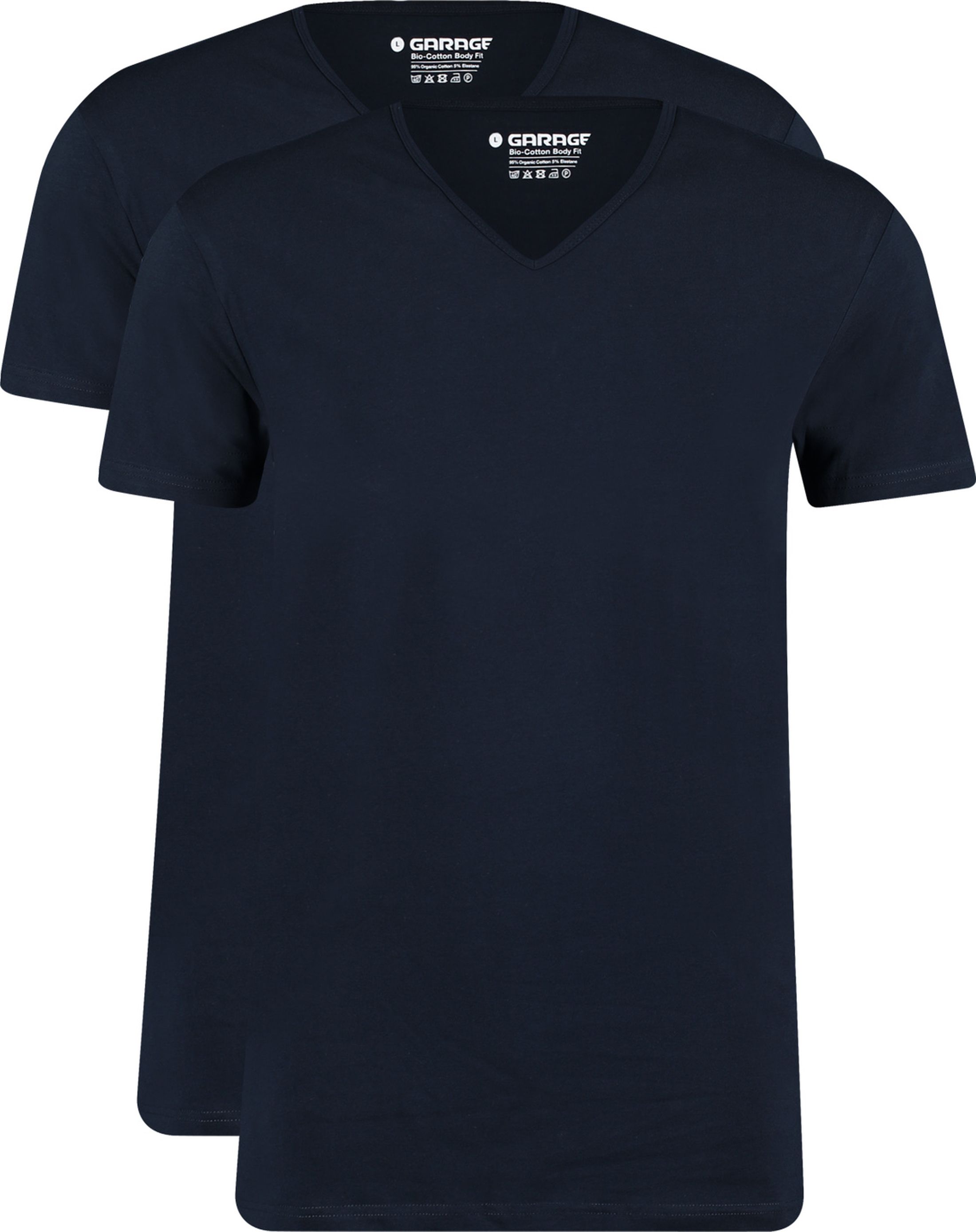 2-Pack Basic T-shirt Bio V-Neck Navy
